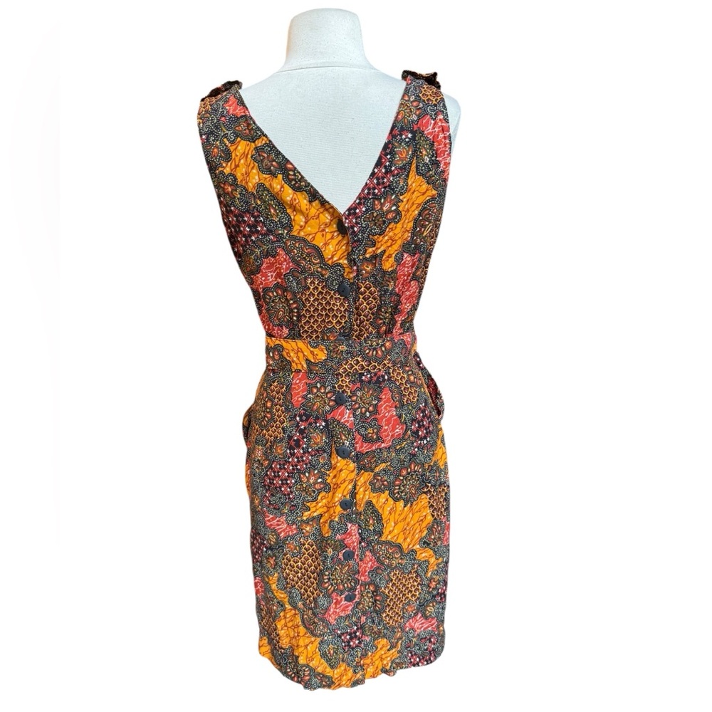 Deadstock 1990s My Michelle 100% Rayon, Made in USA, V-Neck Psychedelic Geometri - Picture 8 of 11